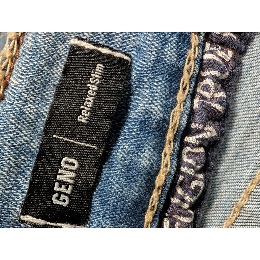 True Religion Geno No Flap Big T Patchwork Custom Denim Jeans Blue Mens 28 x 31 - Picture 9 of 11